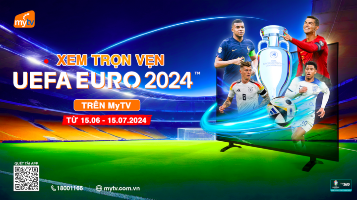 Xem trọn vẹn vòng chung kết Euro 2024 trên dịch vụ MyTV đa nền tảng của VNPT789BET-